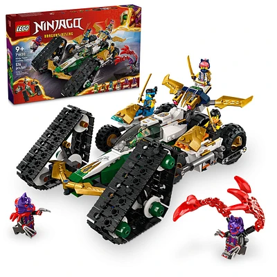 LEGO NINJAGO Ninja Team Combo Vehicle 4-in-1 Toy with Glider, Racer Car and 2 Motorcycles 71820