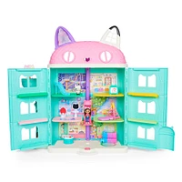 Gabby et la maison magique – Maison de poupées Purrfect Dollhouse avec 2 figurines, 8 meubles, 3 accessoires, 2 boîtes surprises et sons