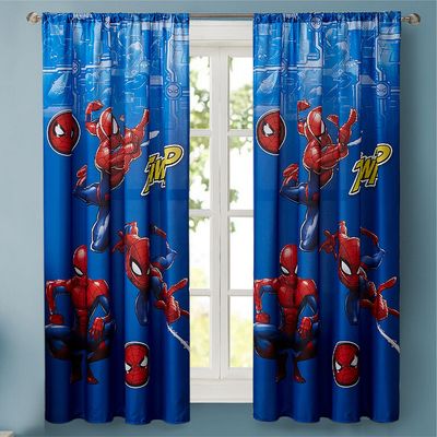Marvel Spiderman Window Curtains for Kids, Set of 2 Panels
