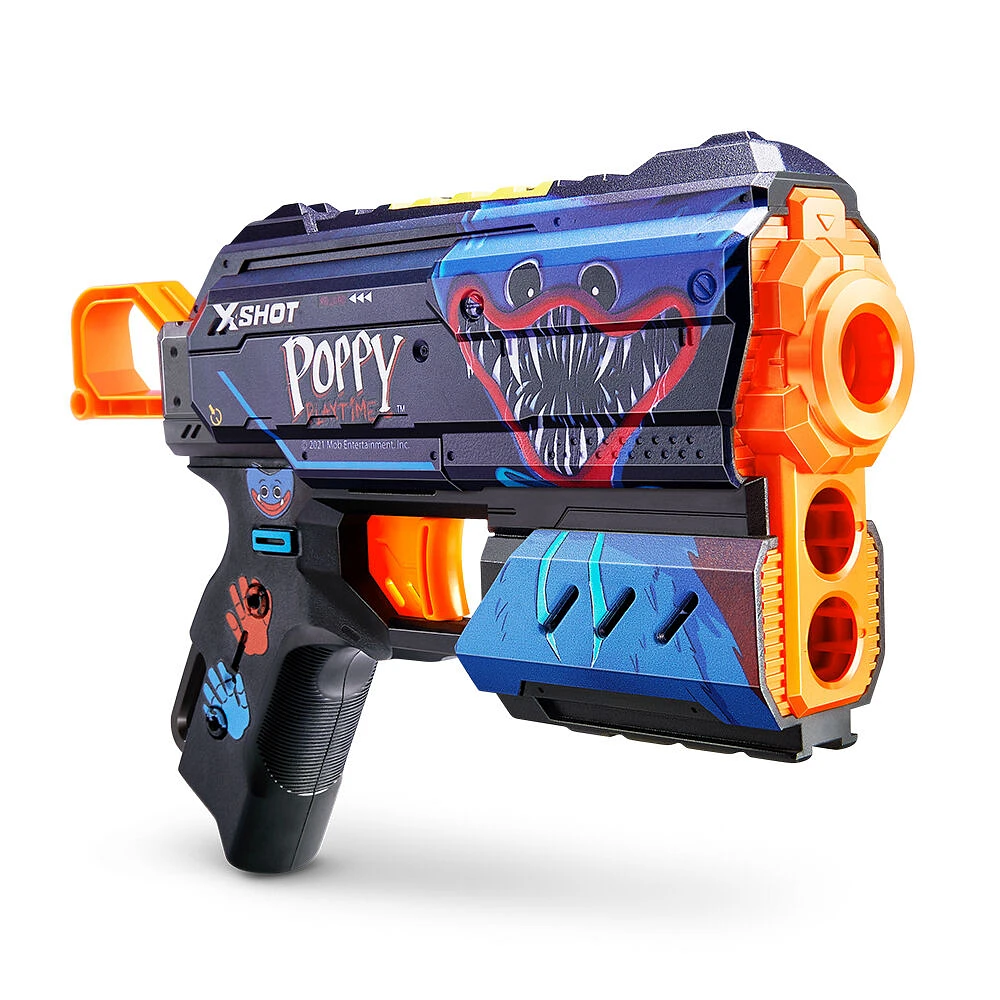 X-Shot Skins Flux Blaster - Poppy Playtime Skin (8 Darts) by ZURU