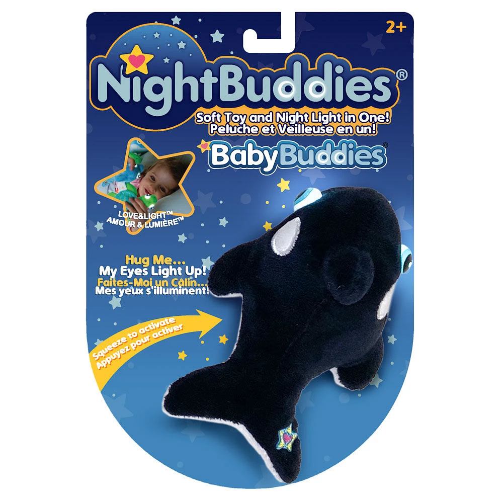 BabyBuddies 5" Mini Plush Light-Up Eyes Sleepy Kenzo Orca Black