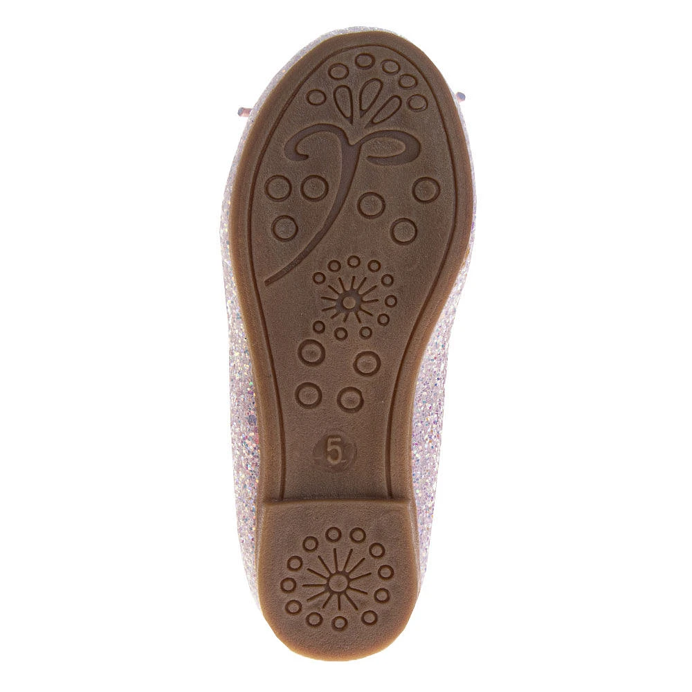 Ballerines plates à paillettes roses pour petites filles