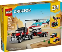 Jouet LEGO Creator Le camion à plateforme avec un hélicoptère 31146