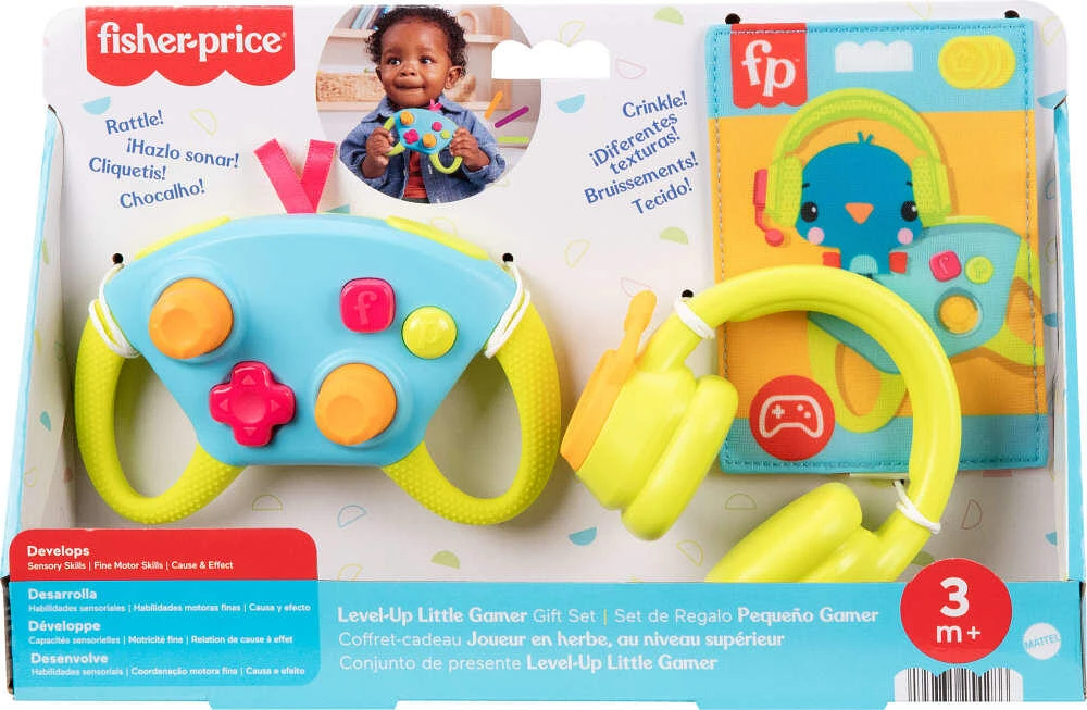 Fisher-Price Level-Up Little Gamer Gift Set, 3 Developmental Baby Toys for Newborns