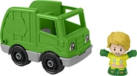 Fisher-Price Little People Recycle Truck and Character Figure Set for Toddlers, 2 Pieces