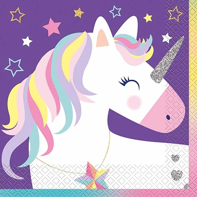 Stars & Unicorn Luncheon Napkins, 16 pieces