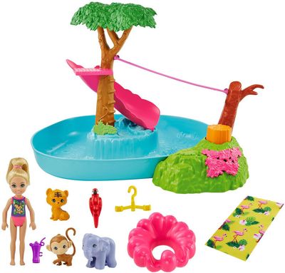 Barbie and Chelsea The Lost Birthday Doll & Splashtastic Pool Surprise Playset