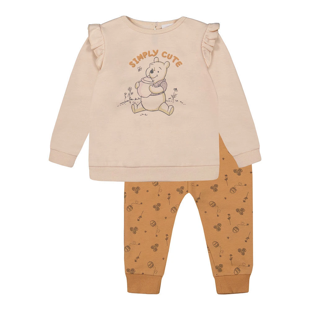 Pooh Fleece Jogger Set Beige