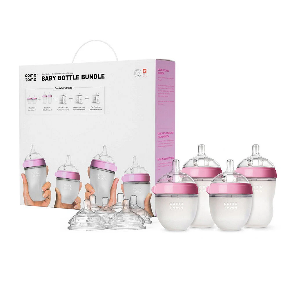 Comotomo Baby Bottle Bundle Pink