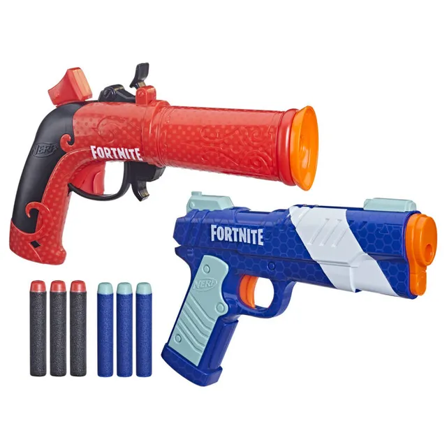 Nerf Elite 2.0 Double Punch Motorized Blaster, 50 Nerf Elite Darts, 2x  10-Dart Clips