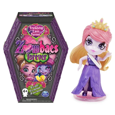 Zombaes Forever, Figurine surprise à collectionner avec accessoires pour poupées et cercueil (les styles peuvent varier), 8,9 cm