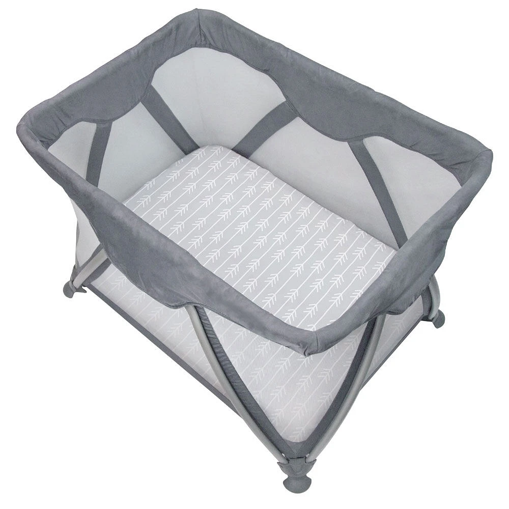 Kushies Drap contour pour parc Flannel Flèches gris