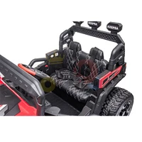 KidsVip 12V Enfants et Tout-Petits Junior Sport Utility UTV Voiture Eléctrique avec Commande à Distance - Rouge - Édition anglaise