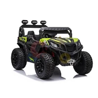 KidsVip 12V Enfants et Tout-Petits Junior Sport Utility UTV Voiture Eléctrique avec Commande à Distance - Vert - Édition anglaise