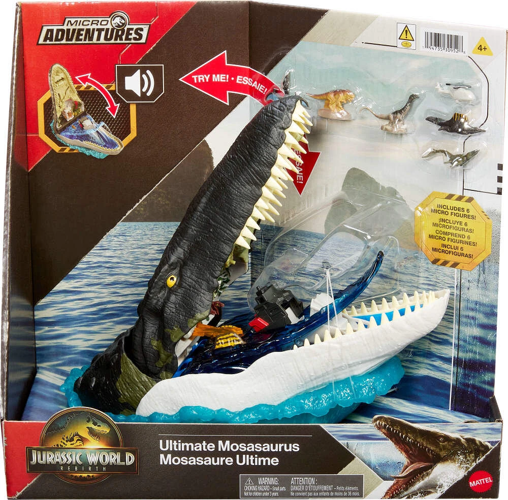 Jurassic World Rebirth Deluxe Mosasaurus Playset, 7 Interactive Features & Sound FX, 6 Micro Figs