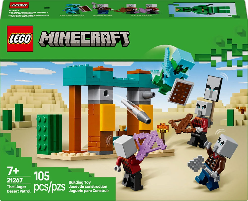 LEGO Minecraft La patrouille du désert des Illageois Ensemble de jeu vidéo pour enfants 21267