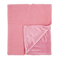 Amor Bebe Pink Rose Sweater Knit Mink Blanket