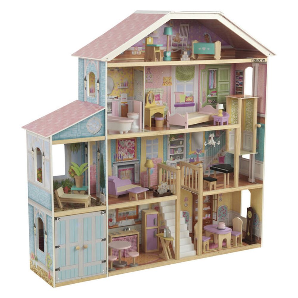 kidkraft grand view mansion dollhouse with ez kraft assembly