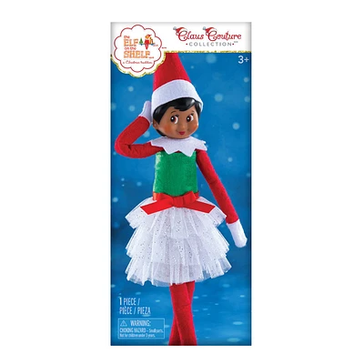 Elf on the Shelf : Robe festive chic sous le gui Claus Couture