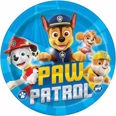 Paw Patrol  9"  Plates, 8 pieces