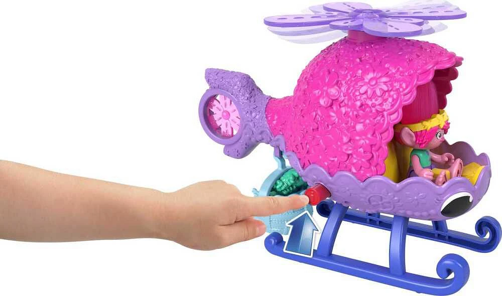 Imaginext DreamWorks Trolls Poppy Figure and Toy Helicopter for Preschool Pretend Play, 4 Pieces - R Exclusive