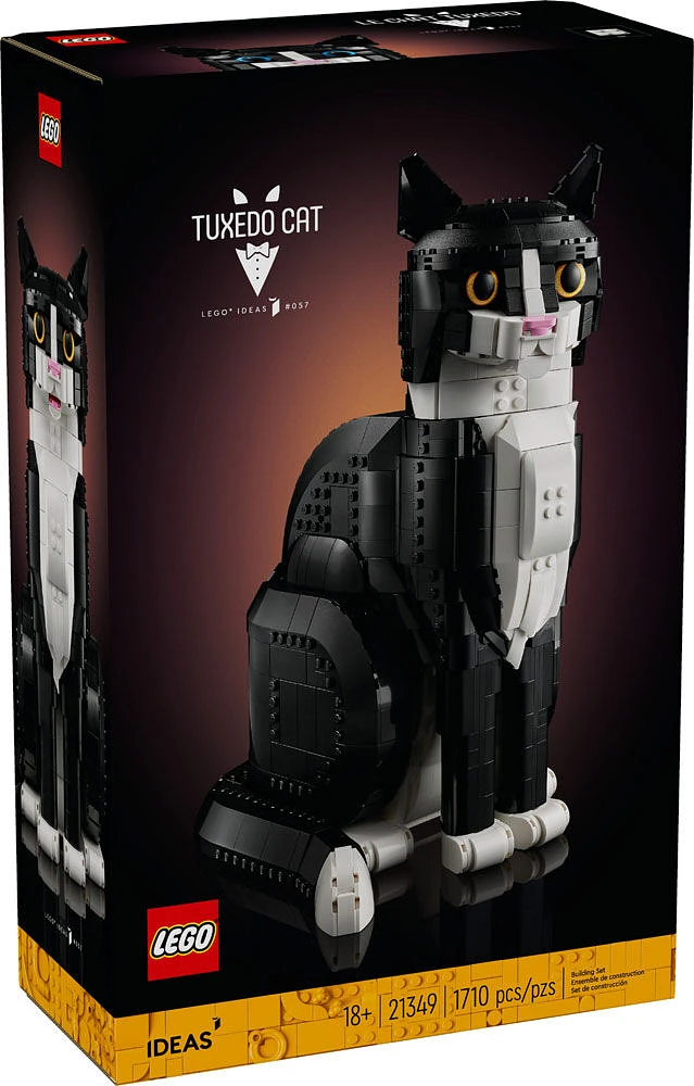 LEGO Ideas Tuxedo Cat Gift Idea for Animal-Lovers and Home Décor 21349