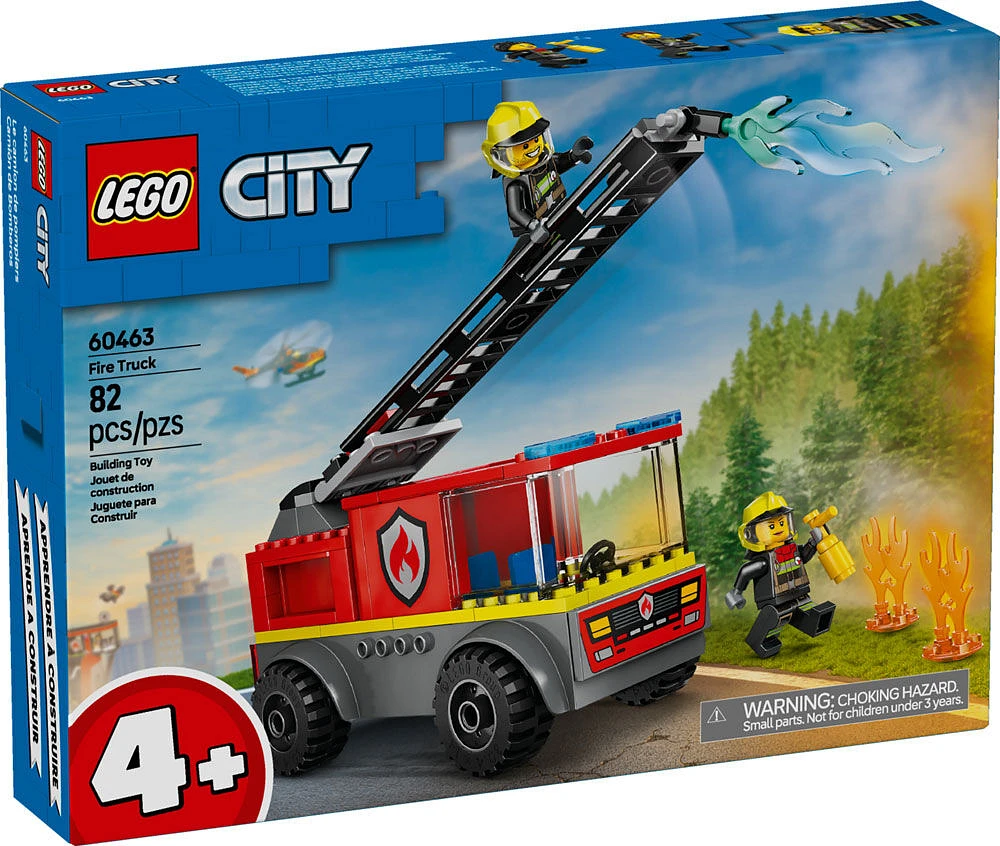 LEGO City Fire Ladder Truck Toddler Toy - Fire Truck Toy with 2 Firefighter Minifigures - 60463