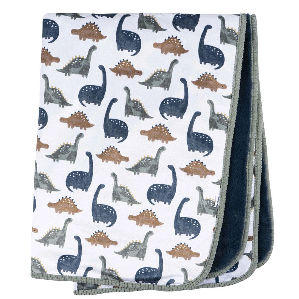 Gerber Childrenswear - Couverture en peluche 2 épaisseurs - Dino Time