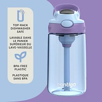 Contigo Aubrey Kids Leak-Proof Spill-Proof Water Bottle, Periwinkle & Amethyst, 14 oz