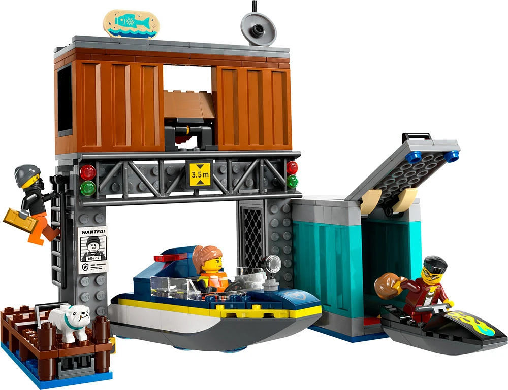 LEGO City Police Speedboat and Crooks' Hideout Pretend Play Toy 60417