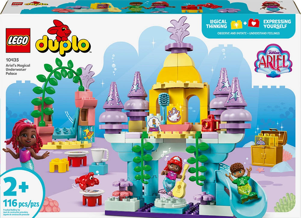 LEGO DUPLO Disney Ariel's Magical Underwater Palace Building Set, The Little Mermaid Toy for Toddlers, 10435