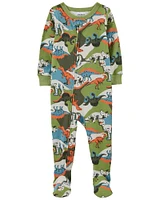Carter's One Piece Dinosaur 100% Snug Fit Cotton Footie PJs Green