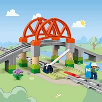 LEGO DUPLO Town Train Bridge and Tracks Expansion Set - 10 Extra Pieces of Train Tracks - 10426