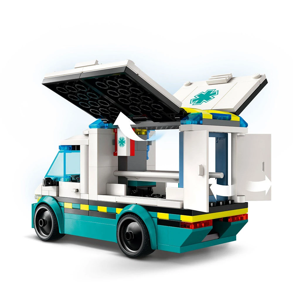 LEGO City L'ambulance d'urgence, ensemble de construction de camion pour amateurs de modèles de véhicules âgés de 5 ans et plus 60451