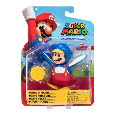 Nintendo 4" Figure - Penguin Mario with Coin