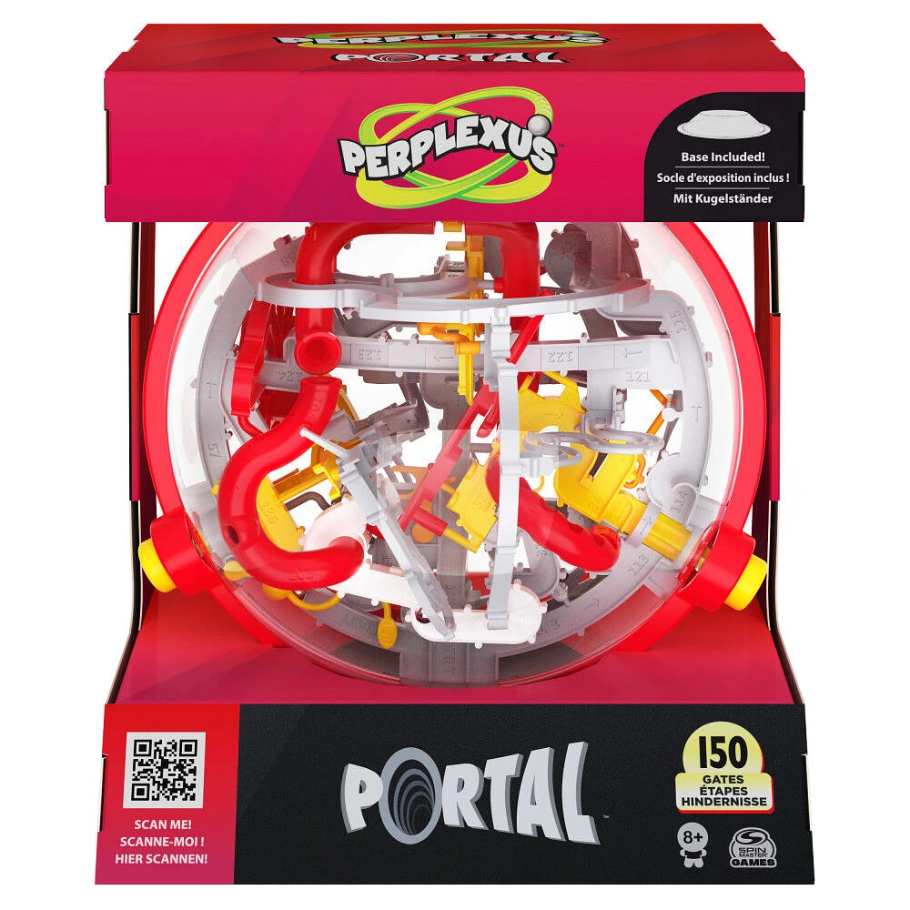 Perplexus Portal, Casse-tête 3D, Labyrinthe sphérique, Jouets à manipuler, Jeux pour enfants, Jeux de voyage, Sphère à manipuler avec 150 obstacles