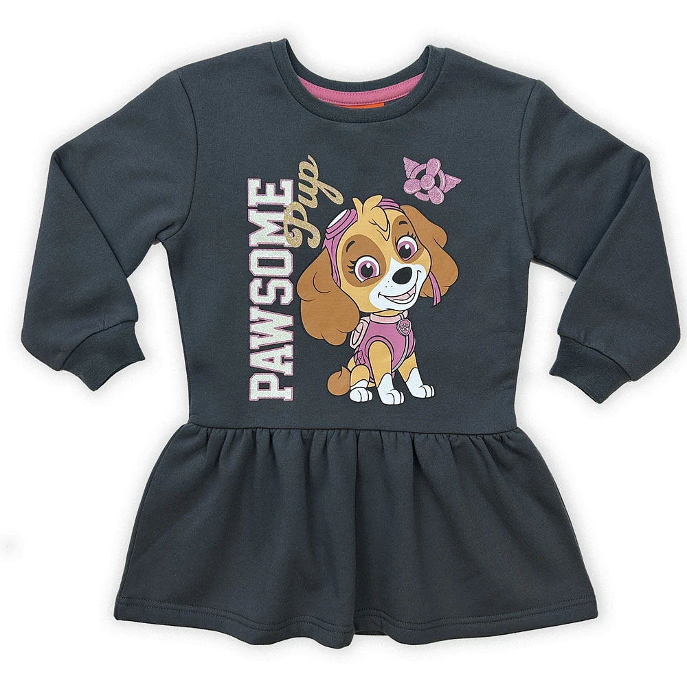 Paw Patrol Long Sleeve Dress - Charcoal