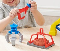 Rubble and Crew, coffret Bark Yard Crane Tower avec figurine articulée Ruben, bulldozer et sable Kinetic Build-It Play Sand