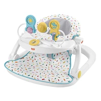 Fisher-Price Deluxe Sit-Me-Up Floor Seat Portable Baby Chair with Toy Bar, Rainbow Sprinkles