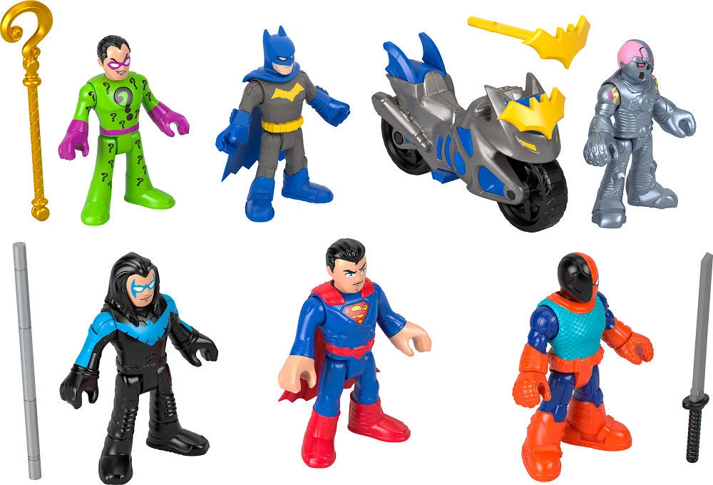 Imaginext DC Super Friends Deluxe Figure Pack Batman Toys for Preschool Kids, 9 Pieces