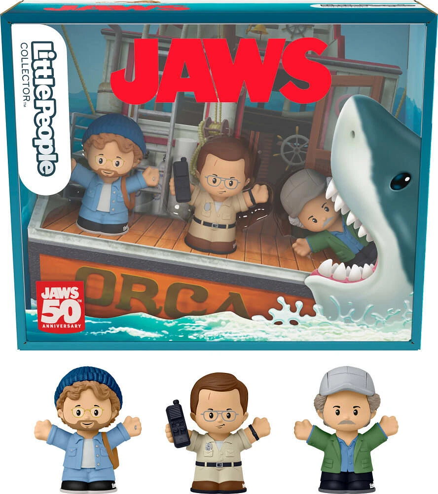 Little People Collector Jaws Movie Special Edition Set for Adults & Fans, 3 Figures