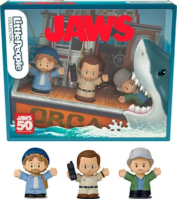 Little People Collector Jaws Movie Special Edition Set for Adults & Fans, 3 Figures