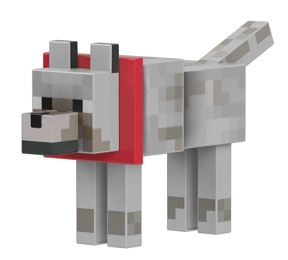 Minecraft Diamond Wolf Action Figure with Accessories, 5.5-inch Toy Collectible