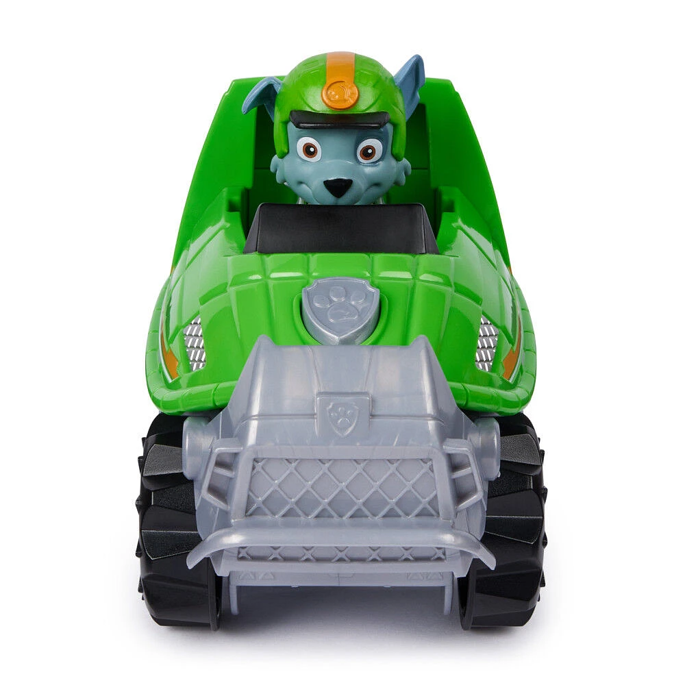 PAW Patrol Jungle Pups, Rocky's Turtle Vehicle, Camion avec figurine à collectionner