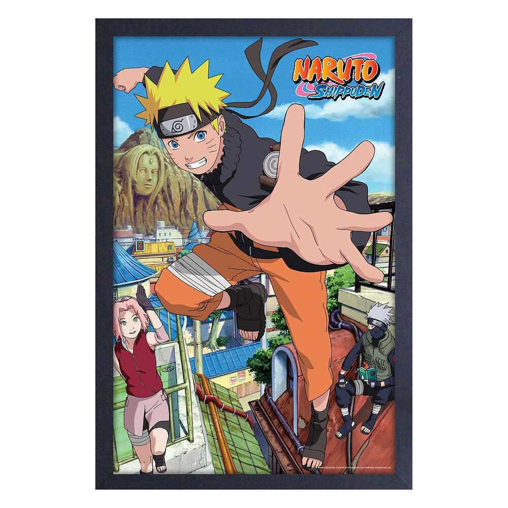 11X17 Tirage encadré-Naruto-Le saut