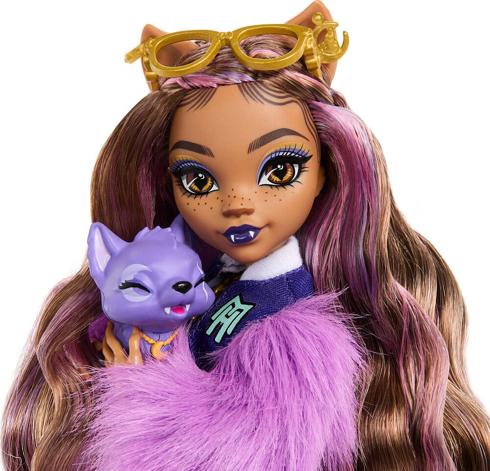 Monster High Poupée, animal et accessoires Clawdeen Wolf, Croissant