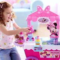 Disney Junior Minnie Mouse Sweets and Treats 2-foot Tall Rolling Ice Cream Cart, 40-pieces, Pretend Play Food Set - R Exclusive