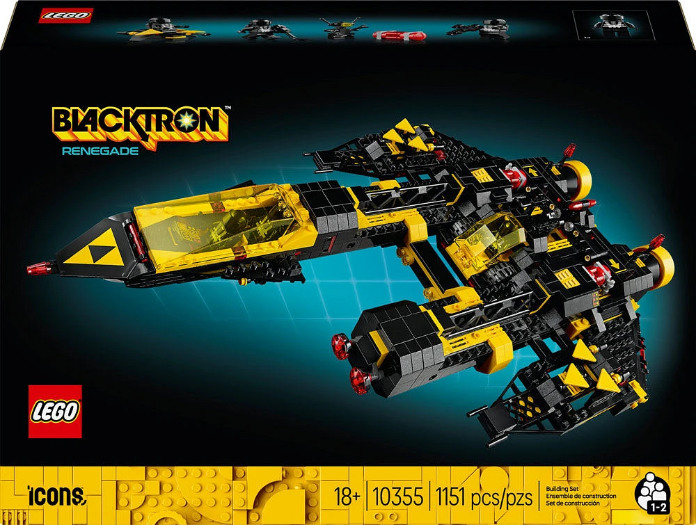 LEGO Icons Blacktron Renegade - Spaceship Building Set - DIY Kit for Adults 18+ - 10355