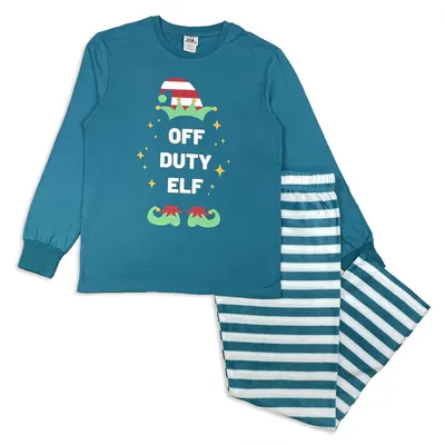 Adult Elf 2 Piece Long Sleeve Pajama Set