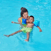 Swimways Soft Swimmies Toddler Floaties, Learn-to-Swim Inflatable Pool Floats and Arm Floaties, Swimming Pool Accessories, Blue